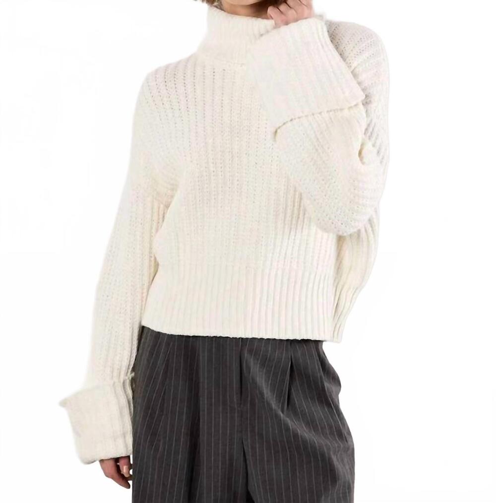 NEW APRICOT chunky knit roll neck sweater in cream